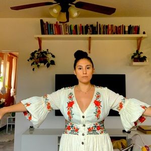 Anthropologie embroidery dress